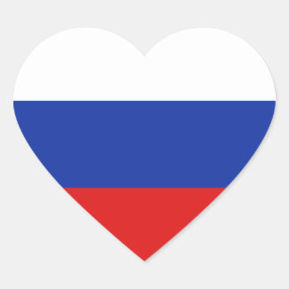Russia Flag Heart Sticker