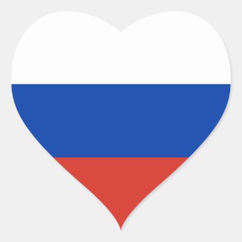 Russia Flag Heart Sticker by AZ_DESIGN at Zazzle