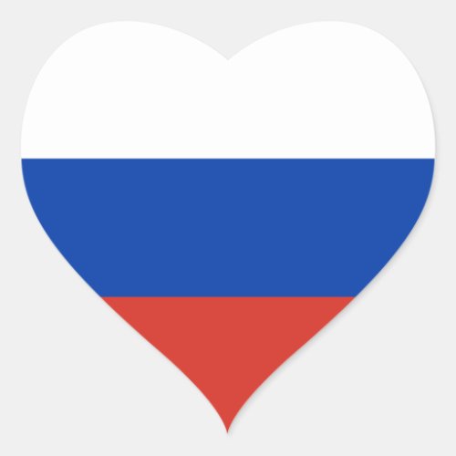 Russia Flag Heart Sticker