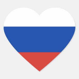 Russia Flag Heart Sticker