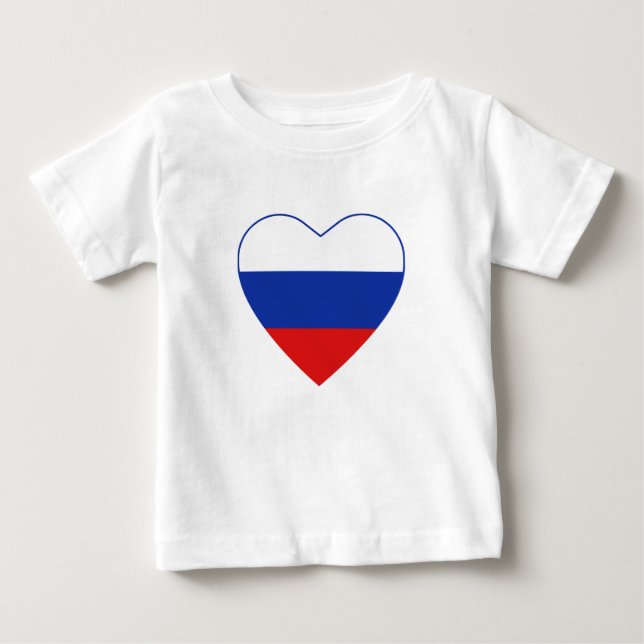 Russia Flag Heart T-Shirt (Front)