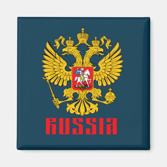 Russia Flag Imperial Eagle Russian Orthodox Magnet (Front)