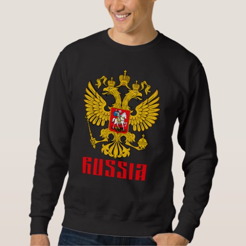 Russia Flag Imperial Eagle Russian Orthodox Sweatshirt