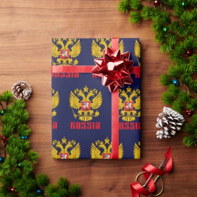 Russia Flag Imperial Eagle Russian Orthodox Wrapping Paper
