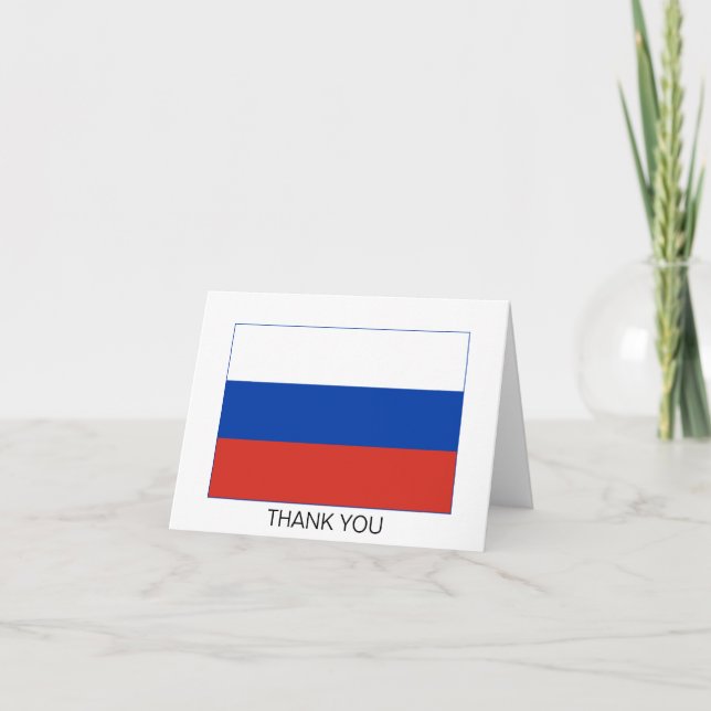 Russia Flag Letterpress Thank You Card (Front)