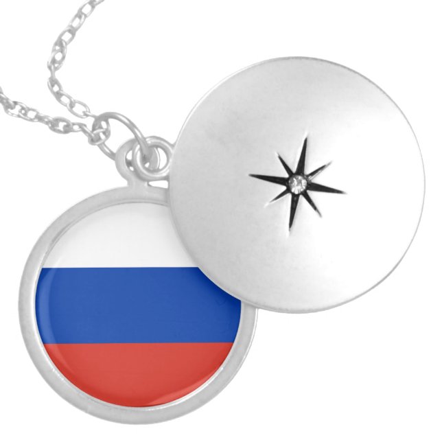 Russia flag locket necklace (Front)