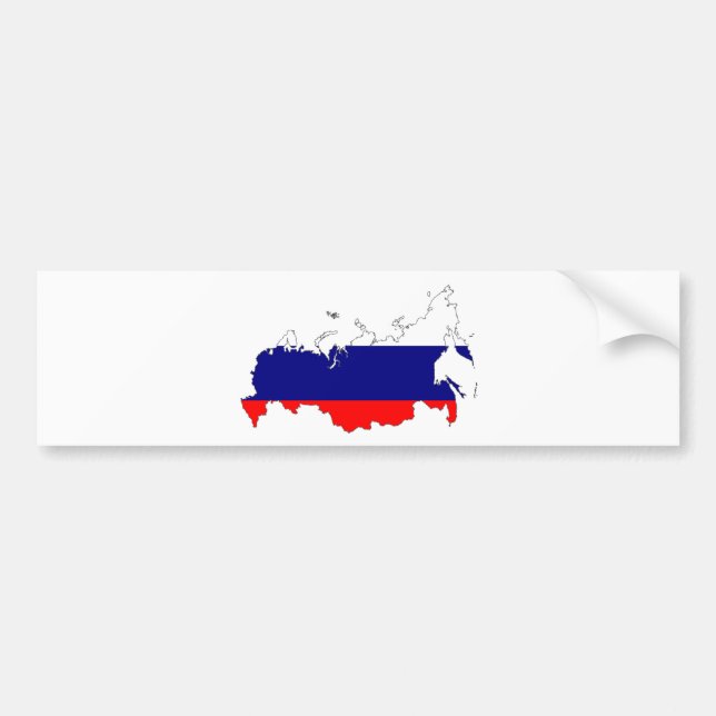 Russia Flag Map Bumper Sticker (Front)