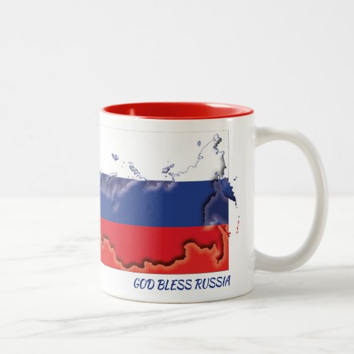 RUSSIA FLAG MAP Scripture Customized Two_Tone Coffee Mug