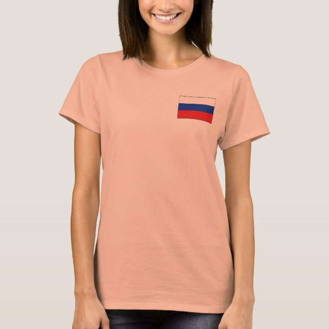 Russia Flag + Map T-Shirt (Front)