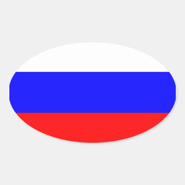 Russia Flag Oval Sticker (Front)
