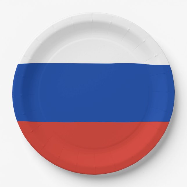 Russia Flag Paper Plates (Front)