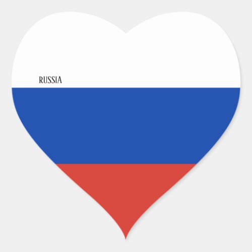 Russia Flag Patriotic Heart Sticker