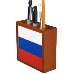 Russia flag pencil holder