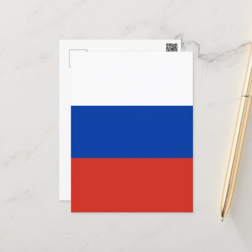 Russia flag postcard