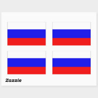 Russia Flag Rectangular Sticker, Zazzle