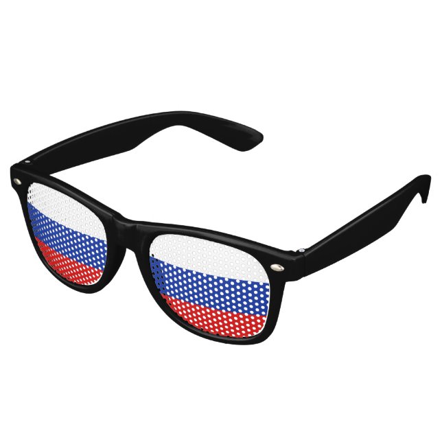 Russia Flag Retro Sunglasses (Angled)