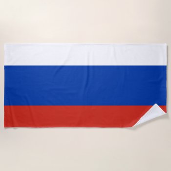 Russia Flag Russian Patriotic Beach Towel by YLGraphics at Zazzle