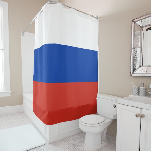 Russia flag shower curtain (In Situ)