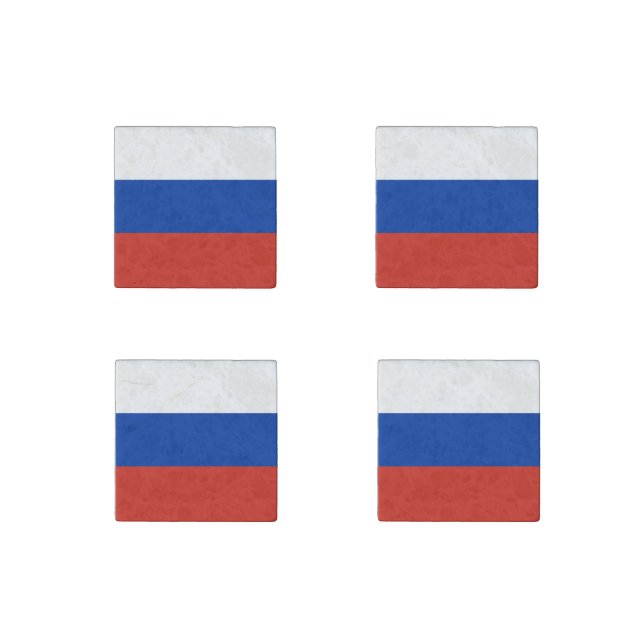 Russia Flag Stone Magnet (Front)
