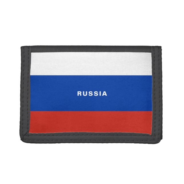 Russia Flag TriFold Nylon Wallet (Front)