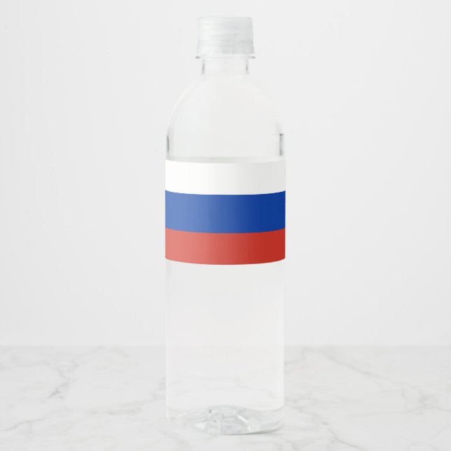 Russia flag water bottle label (Front)
