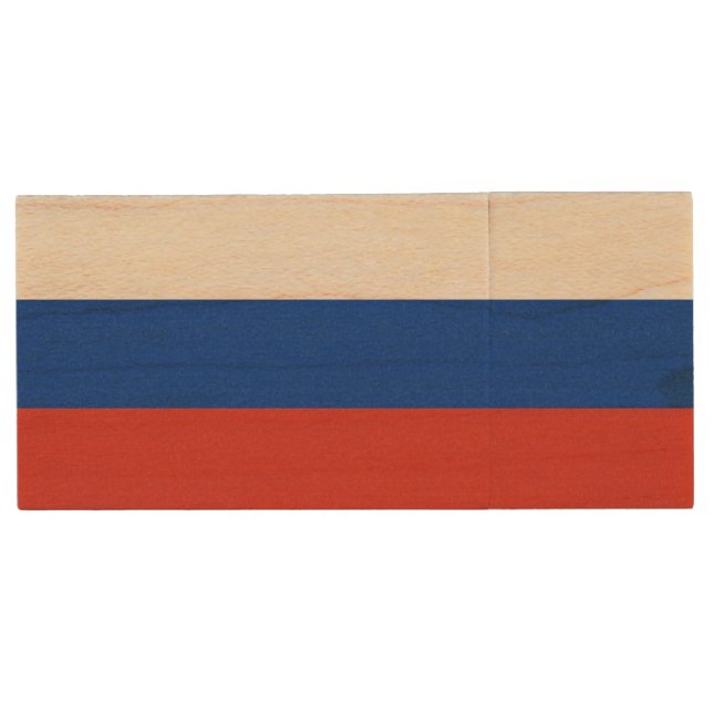 Russia Flag Wood Flash Drive (Front)