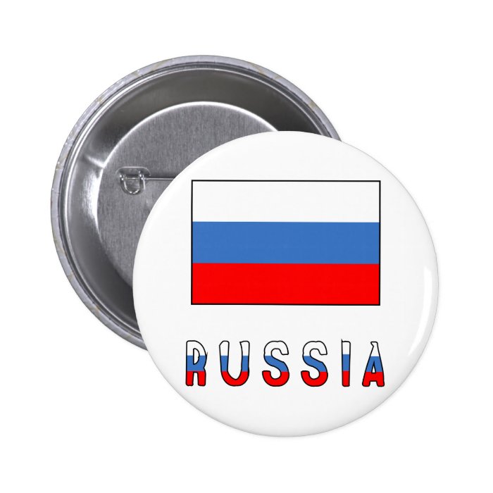 Russia Flag & Word Button