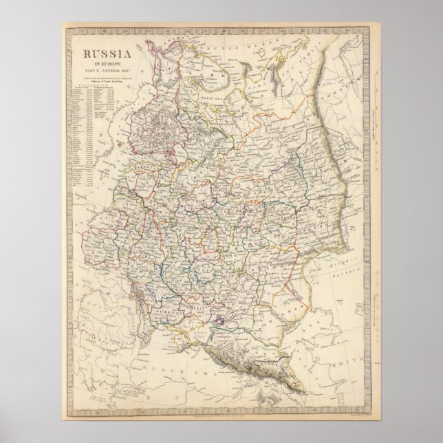 Russia in Europe general map Poster (Front)