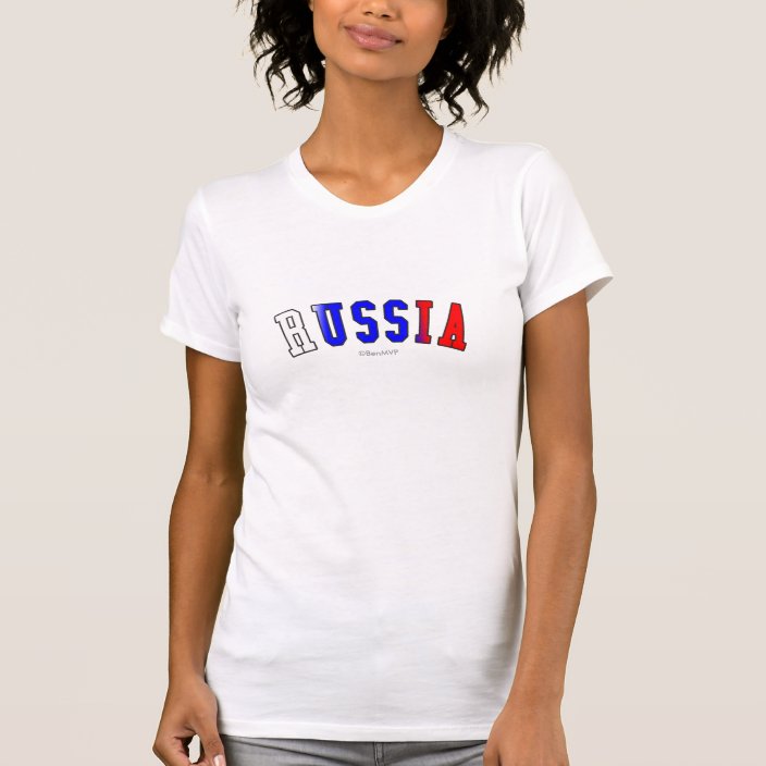 Russia in National Flag Colors Tshirt