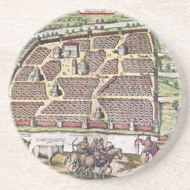RUSSIA: MOSCOW, 1591 SANDSTONE COASTER (Front)