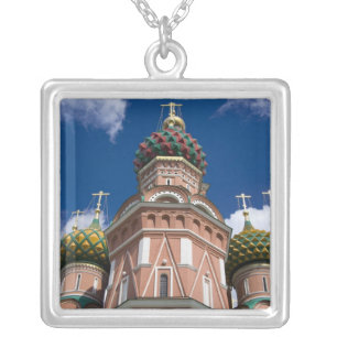 Russia, Moscow, Red Square. St. Basil's 2 Silver Plated Necklace