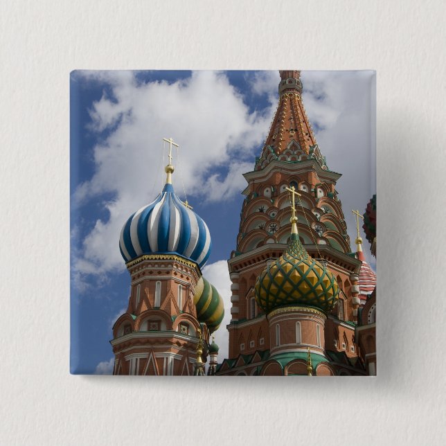Russia, Moscow, Red Square. St. Basil's 4 Pinback Button (Front)