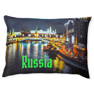 Russia or Russian Federation Moscow At Night Pet Bed