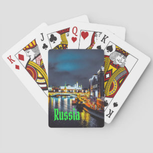 Russia or Russian Federation Moscow At Night Poker Cards