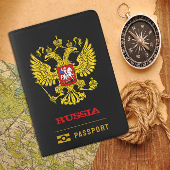 Russia Passport  Russian Coat Of Arms / Flag Passport Holder by FlagMyWorld at Zazzle