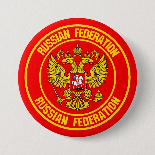 Russia Round Emblem Button (Front)