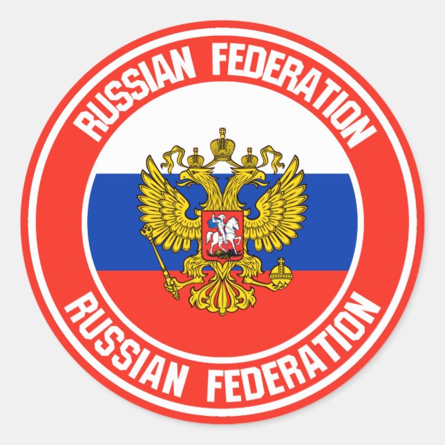 Russia Round Emblem Classic Round Sticker (Front)