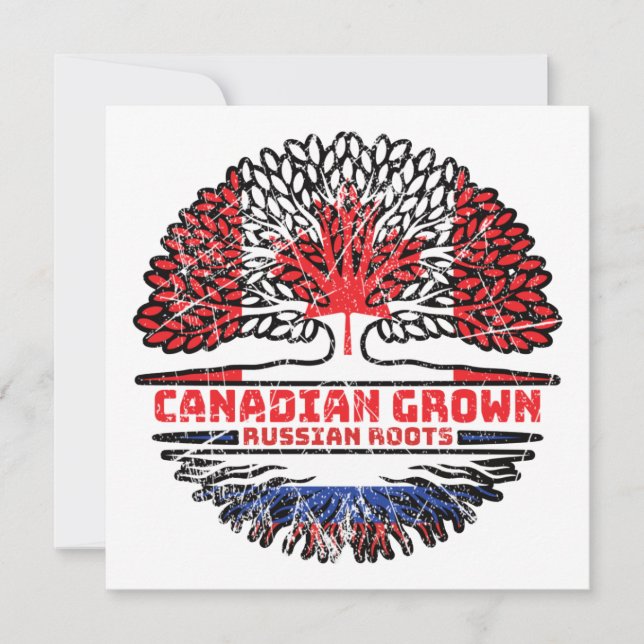 Russia Russian Canadian Canada Tree Roots Flag Card (Front)