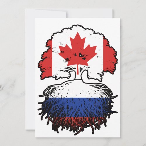 Russia Russian Canadian Canada Tree Roots Flag Invitation