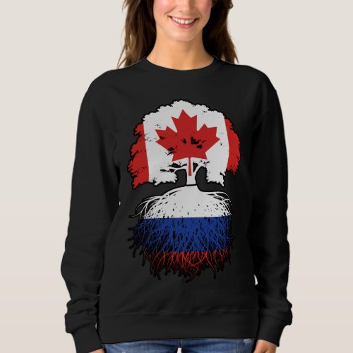 Russia Russian Canadian Canada Tree Roots Flag Sweatshirt