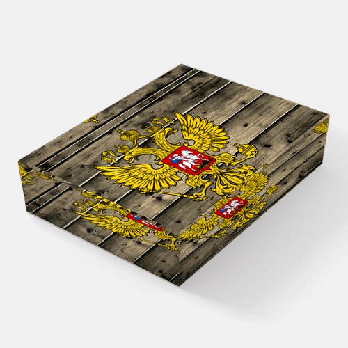 Russia  Russian Coat of Arms flag  patriotic Paperweight