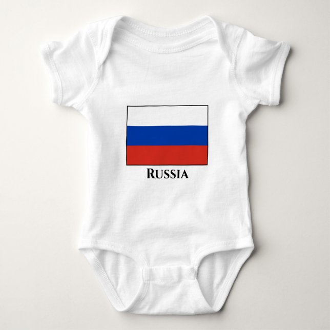 Russia (Russian) Flag Baby Bodysuit (Front)