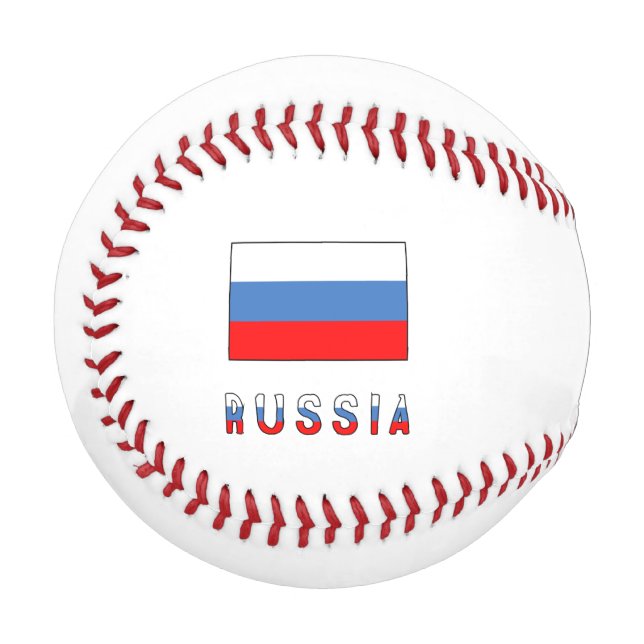 Russia Russian Flag Black Personalization  Baseball (Front Left)