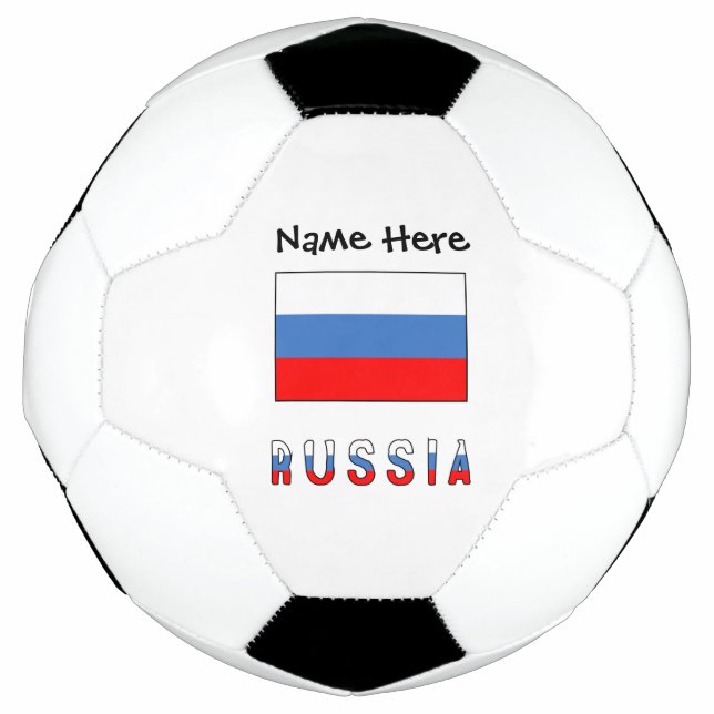 Russia Russian Flag Black Personalization  Soccer Ball (Front)