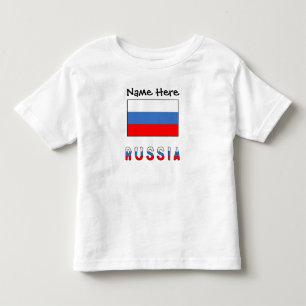 Russia Russian Flag Black Personalization Toddler T-shirt