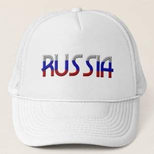 Russia Russian Flag Colors Typography Elegant Trucker Hat
