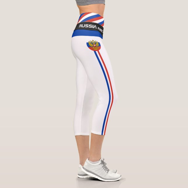 Russia & Russian Flag fashion, Fitness, Sports Capri Leggings (Right)