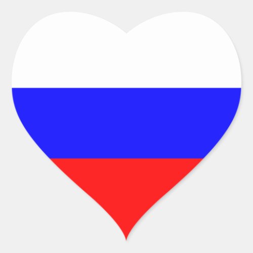 Russia  Russian Flag Heart Sticker