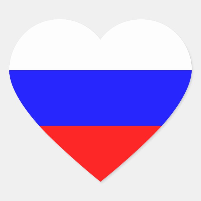 Russia – Russian Flag Heart Sticker (Front)