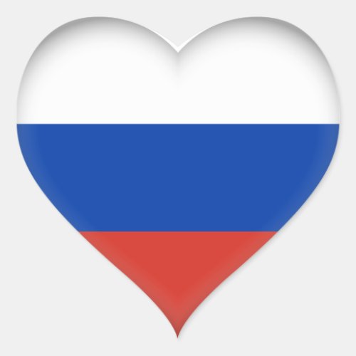 Russia Russian Flag Heart Sticker